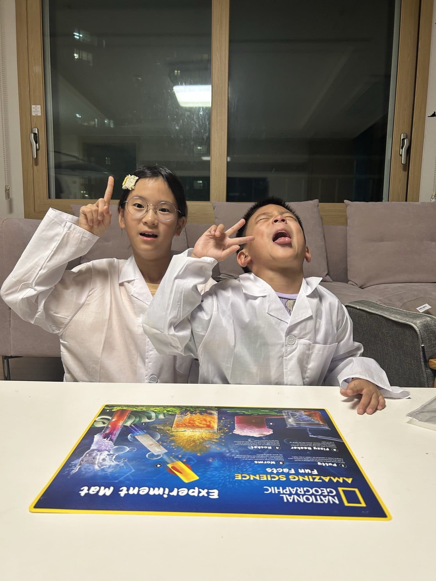 Two silly scientists (me and my lab partner)