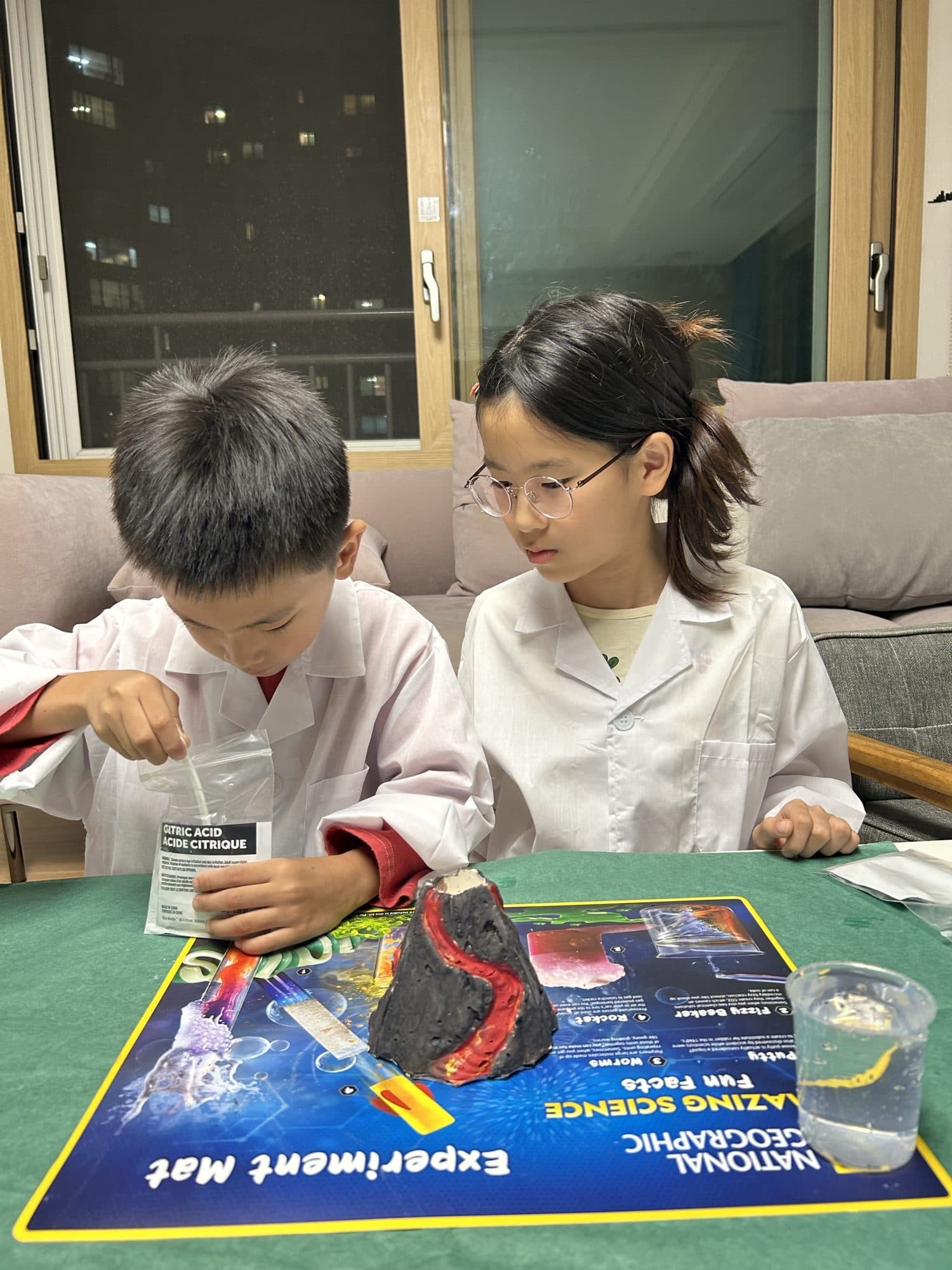 Me and my lab partner adding the citric acid